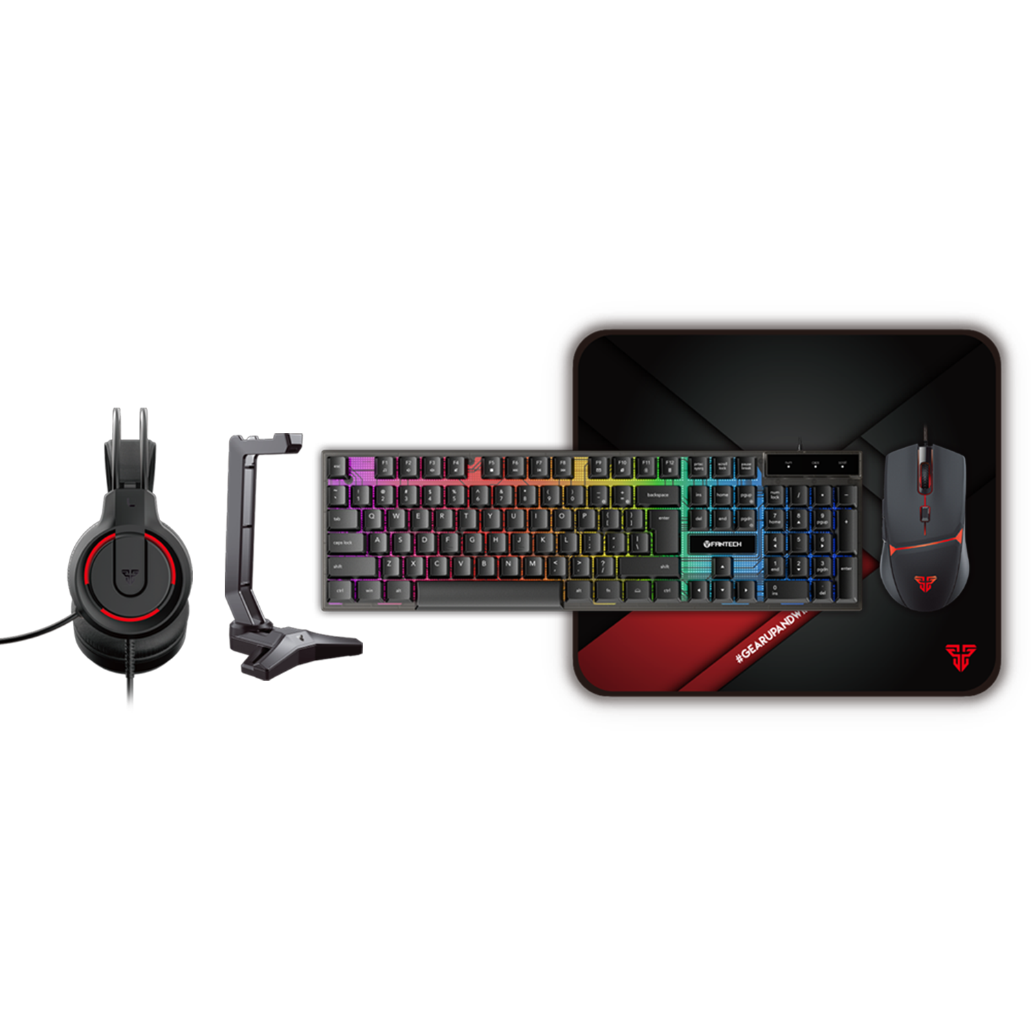 Fantech 5 in 1 Combo Gaming Keyboard Mouse Headset Mousepad P51 - Fantech Indonesia